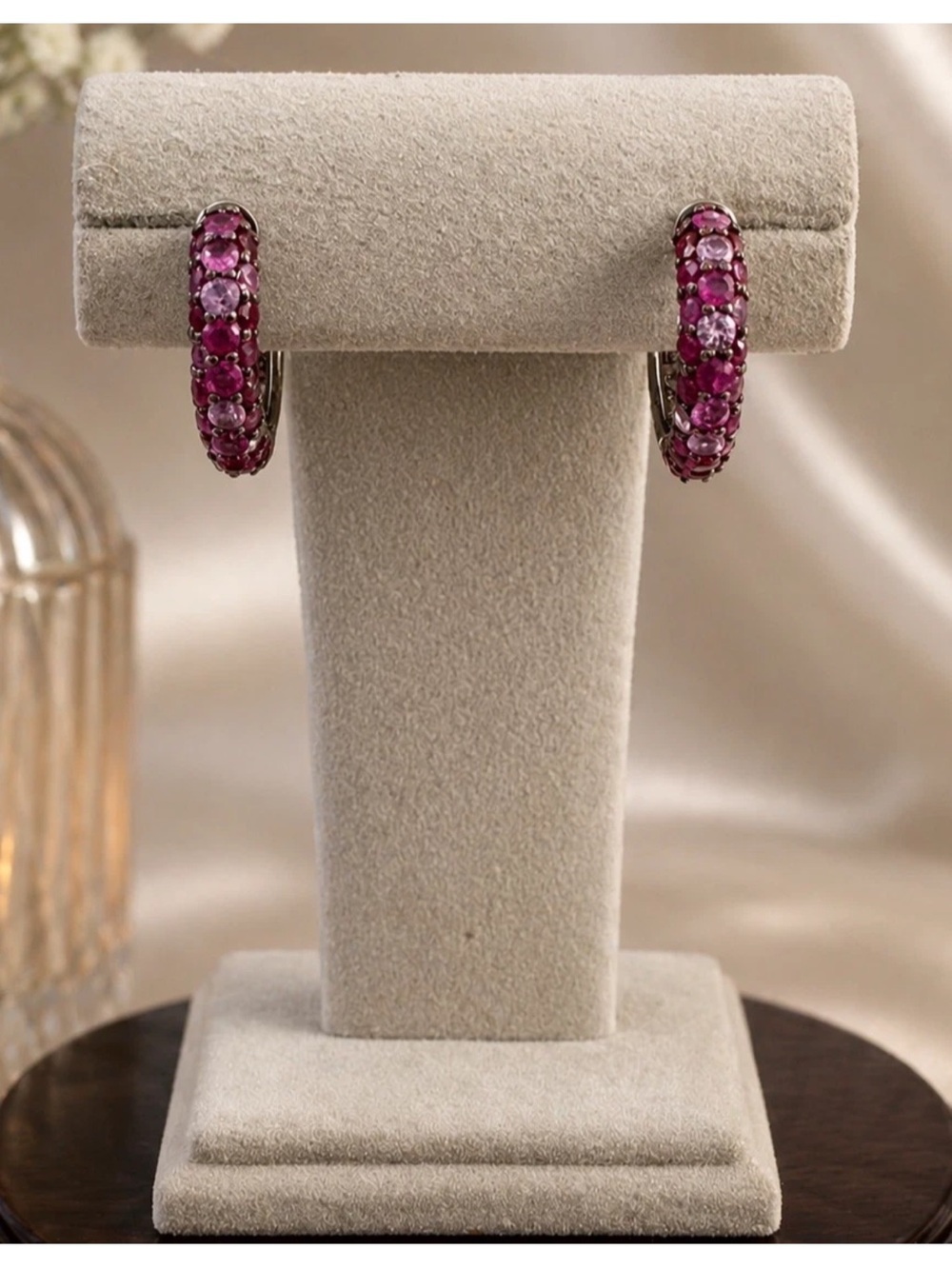 Effy 925 Sterling Silver Ruby and multicolor Sapphire Earrings/NEW/Gift - Picture 1 of 3